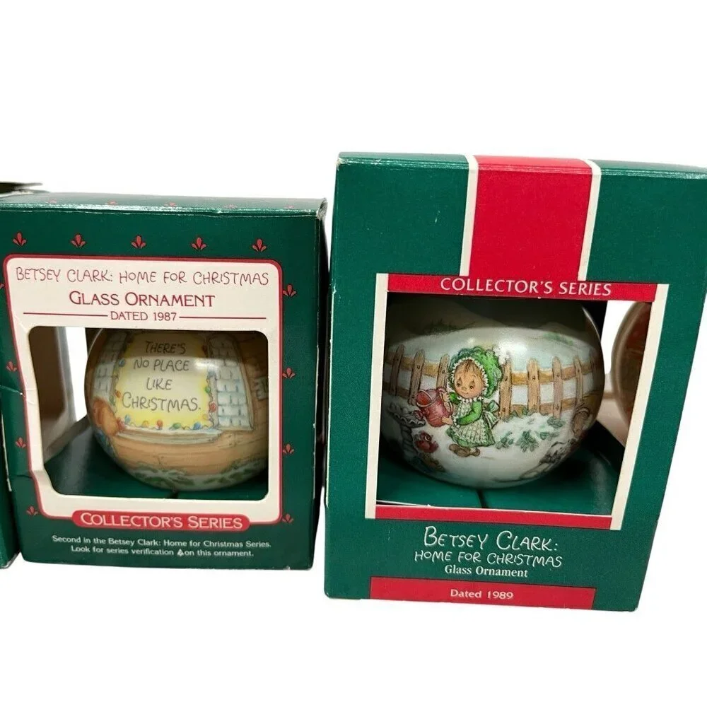 7 Vintage Christmas Betsey Clark Ornaments Hallmark Keepsake & Satin Ornaments